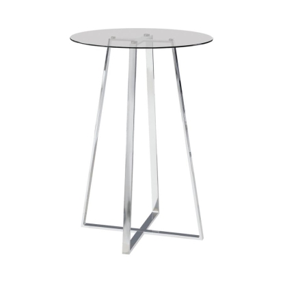 Coaster Zanella Glass Top Bar Table Chrome Model 100026