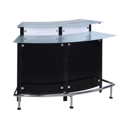 Coaster Keystone Glass Top Bar Unit Black Model 100139