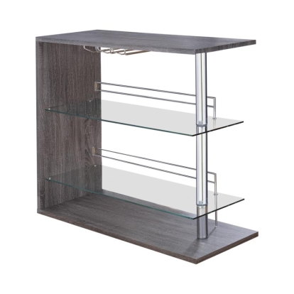 Coaster Prescott Rectangular 2-shelf Bar Unit Grey Model 100156