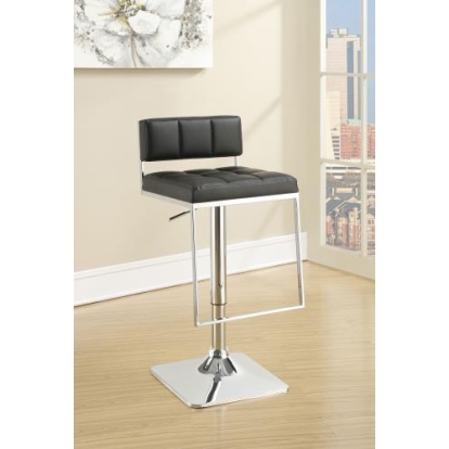 Coaster Alameda Adjustable Bar Stool Chrome and Black