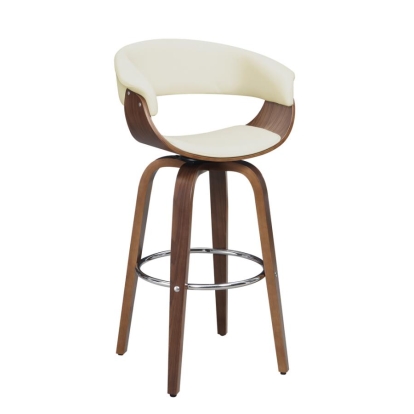 Coaster Zion Upholstered Swivel Bar Stool Walnut and Ecru Model 100206