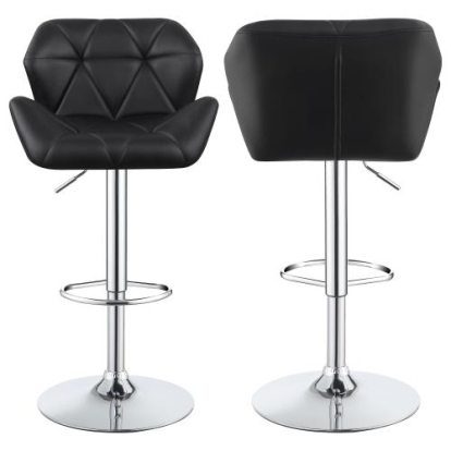 Coaster Berrington Adjustable Bar Stools Chrome and Black (Set of 2)