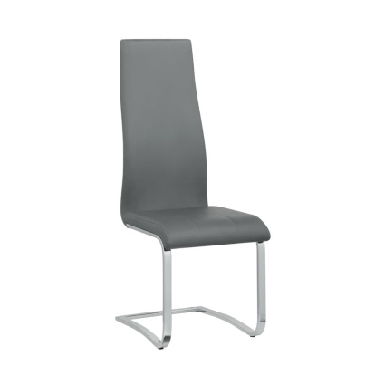 Coaster Montclair Upholstered High Back Side Chairs Grey and Chrome (Set of 4) Model 100515GRY