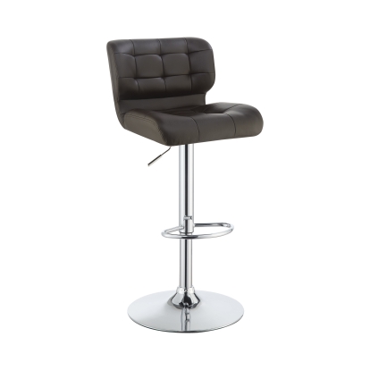Coaster Azalea Upholstered Adjustable Bar Stools Chrome and Brown (Set of 2) Model 100544