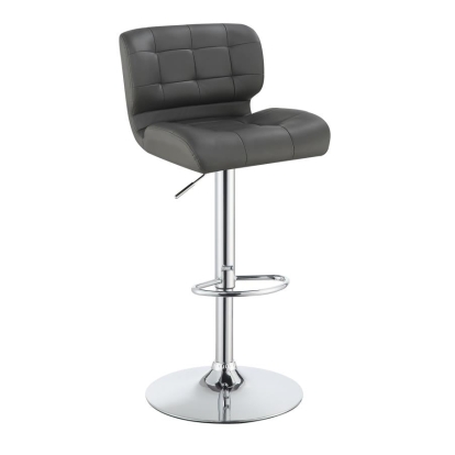 Coaster Azalea Upholstered Adjustable Bar Stools Chrome and Grey (Set of 2) Model 100545