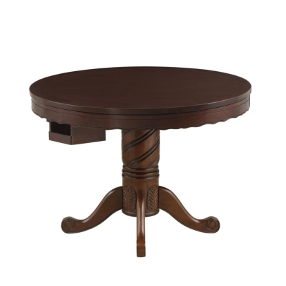 Coaster Turk 3-in-1 Round Pedestal Game Table Tobacco Model 100871