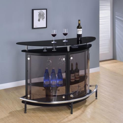Coaster Amarillo 2-tier Bar Unit Black and Chrome