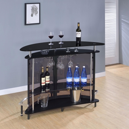 Coaster Amarillo Contemporary Black Home Bar Model 101065
