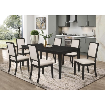 Coaster Louise 7-piece Rectangular Dining Set Black and Cream Model 101561-S7