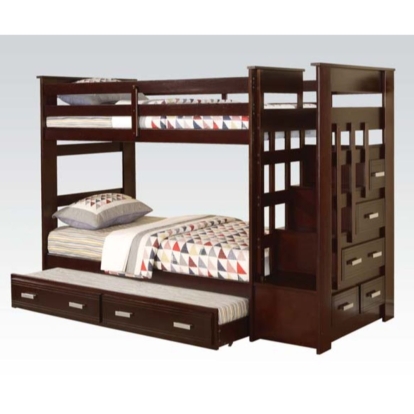 ACME Allentown Twin/Twin Bunk Bed With Trundle & Storage Model 10170W