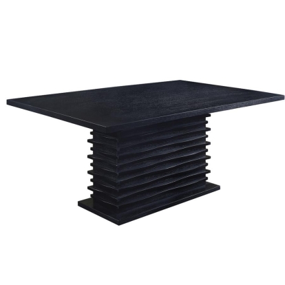 Coaster Stanton Rectangle Pedestal Dining Table Black Model 102061
