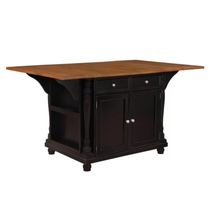 Coaster Slater 2-drawer Kitchen Island with Drop Leaves Brown and Black Model 102270