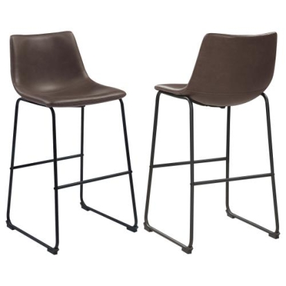 Coaster Michelle Armless Bar Stools Two-tone Brown and Black (Set of 2)