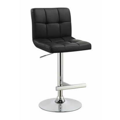 Coaster Lenny Adjustable Bar Stools Chrome and Black (Set of 2)