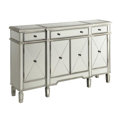 Coaster Aconitum 4-door Wine Cabinet Clear Mirror