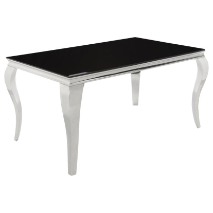 Coaster Carone Rectangular Dining Table Chrome and Black Model 105071