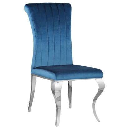 Coaster Betty Upholstered Side Chairs Teal and Chrome (Set of 4) Model 105076