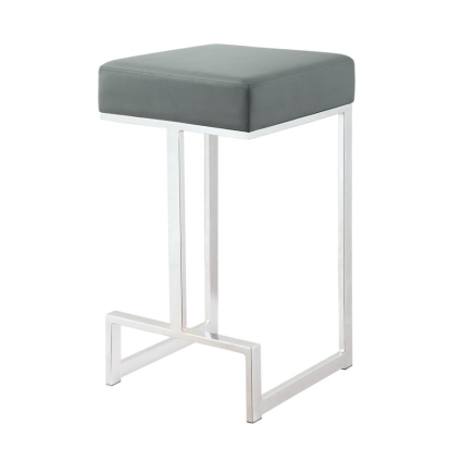 Coaster Gervase Square Counter Height Stool Grey and Chrome Model 105252