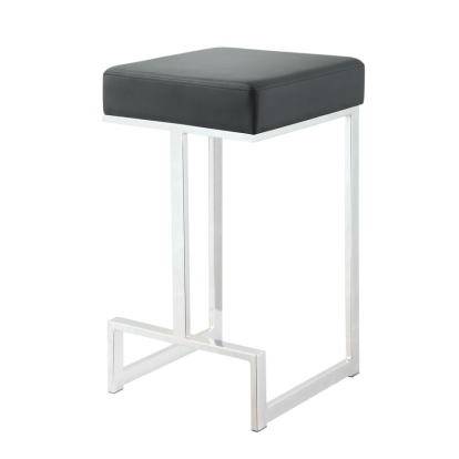 Coaster Gervase Square Counter Height Stool Black and Chrome Model 105253