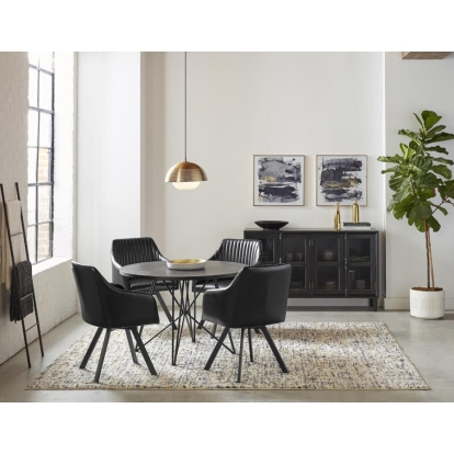Coaster Rennes Round Table Black and Gunmetal Model 106340