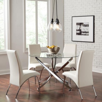 Coaster Beckham 5-piece Round Dining Set Chrome and White
