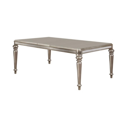 Coaster Danette Rectangular Dining Table with Leaf Metallic Platinum Model 106471