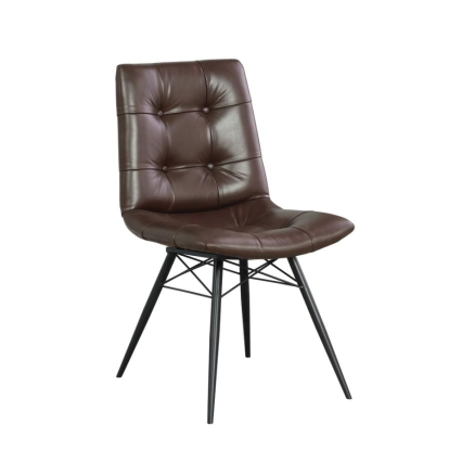 Coaster Aiken Upholstered Tufted Side Chairs Brown (Set of 4) Model 107853