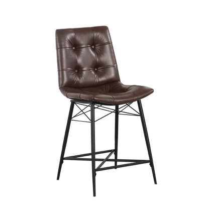 Coaster Aiken Upholstered Tufted Counter Height Stools Brown (Set of 2) Model 107860