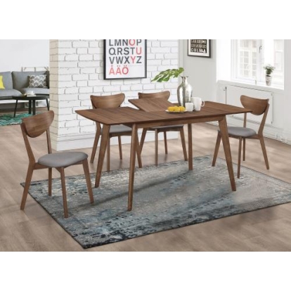 Coaster Alfredo Dining Room Set Natural Walnut and Grey
