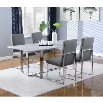 Coaster Annika 5-piece Rectangular Dining Set White and Chrome