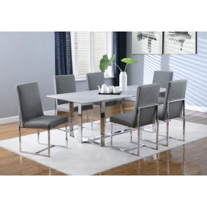 Coaster Annika 7-piece Rectangular Dining Set White and Chrome