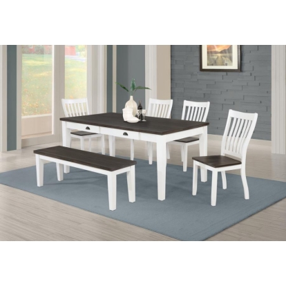 Coaster Kingman 6-piece Rectangular Dining Set Espresso and White Model 109541-S6