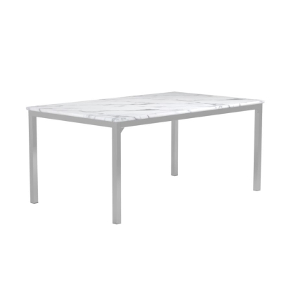 Coaster Athena Rectangle Dining Table with Marble Top Chrome Model 110101