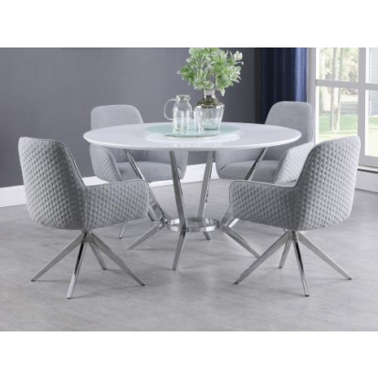 Coaster Abby 5-piece Dining Set White and Light Grey