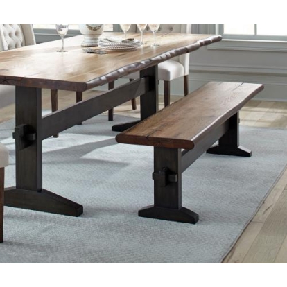 Coaster Bexley Trestle Bench Natural Honey and Espresso