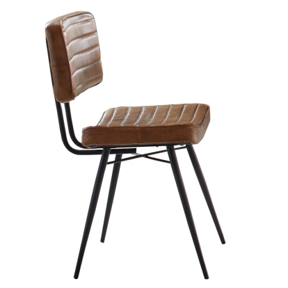Coaster Misty Padded Side Chairs Camel and Black (Set of 2) Model 110642
