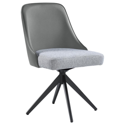 Coaster Paulita Upholstered Swivel Side Chairs (Set of 2) Grey and Gunmetal Model 110712