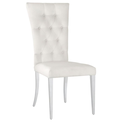 Coaster Kerwin Tufted Upholstered Side Chair (Set of 2) White and Chrome Model 111102