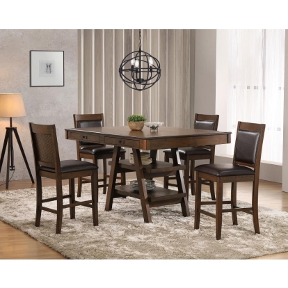 Coaster Dewey 5-piece Rectangular Dining Set Brown and Walnut Model 115208-S5