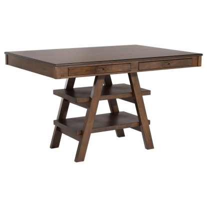 Coaster Dewey 2-drawer Counter Height Table with Open Shelves Walnut Model 115208