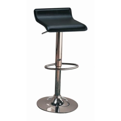 Coaster Bidwell 29" Upholstered Backless Adjustable Bar Stools Black and Chrome (Set of 2)