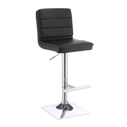 Coaster Bianca Upholstered Adjustable Bar Stools Black and Chrome (Set of 2) Model 120695