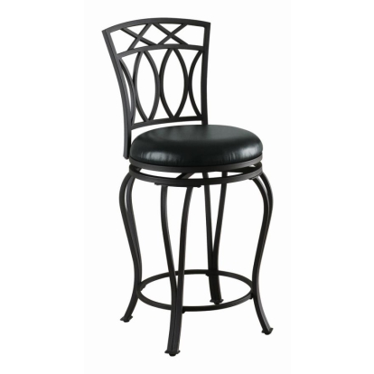 Coaster Adamsville Upholstered Swivel Counter Height Stool Black Model 122059
