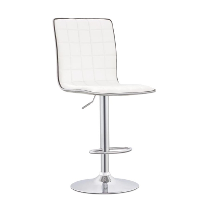 Coaster Ashbury Upholstered Adjustable Bar Stools White and Chrome (Set of 2) Model 122089