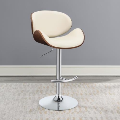 Coaster Harris Adjustable Bar Stool Ecru and Chrome