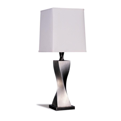 Coaster Keene Square Shade Table Lamps White and Antique Silver (Set of 2) Model 1497