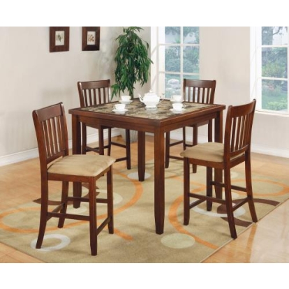 Coaster Jardin 5-piece Counter Height Dining Set Red Brown and Tan