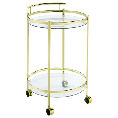 Coaster Chrissy Round Glass Bar Cart Brass Model 181366