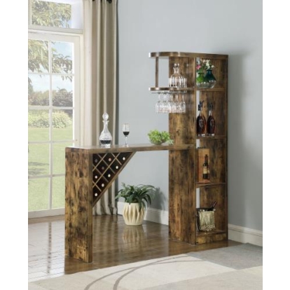 Coaster Belvedere 5-shelf Bar Table Storage Antique Nutmeg