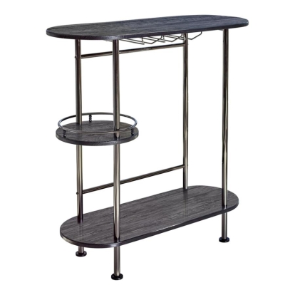 Coaster Ferguson 3-tier Bar Unit Black Nickel and Black Oak Model 182527
